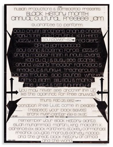 Original maquette for the 1982 Cultural Freebee Jam flyer, with the printed flyer