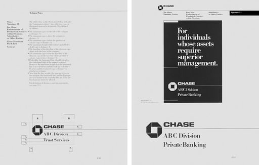 Pages from identity standards manual for Chase Manhattan
