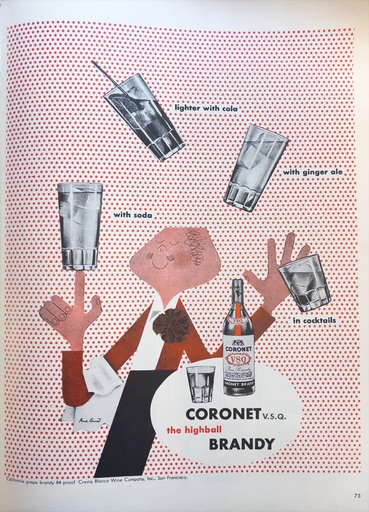 Paul Rand Coronet Brandy Ad (Life magazine March 11, 1946)