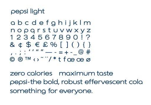 Pepsi light font