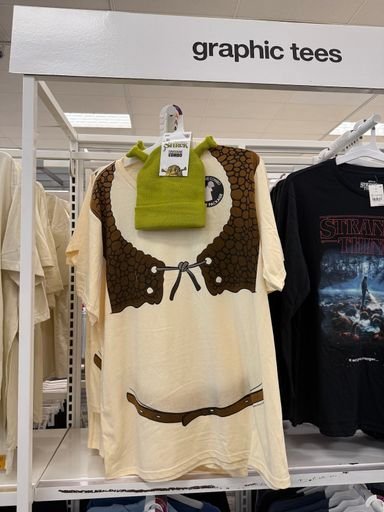 Pop Culture Graphic Design: Shrek Vest Print T-Shirt and Costume Hat