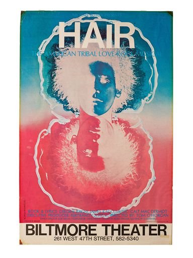 Poster for “Hair” the Broadway Musical (1968)
