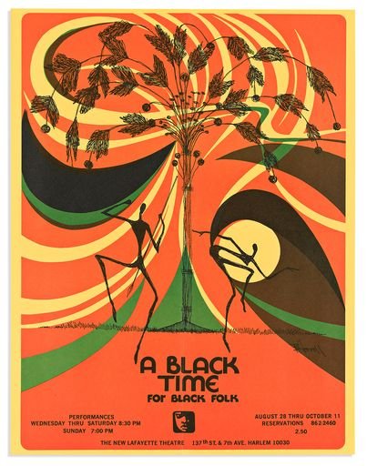 Poster for the Black Arts Movement play "A Black Time for Black Folk"