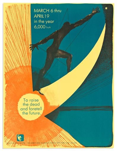 Poster for the Black Arts Movement play “To Raise the Dead and Foretell the Future.”