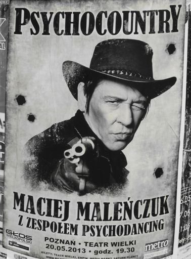"Psychocountry," poster for Polish rock musician Maciej Maleńczuk