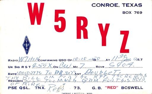 QSL card (Conroe, Texas)
