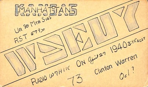 QSL card (Manhattan, Kansas)