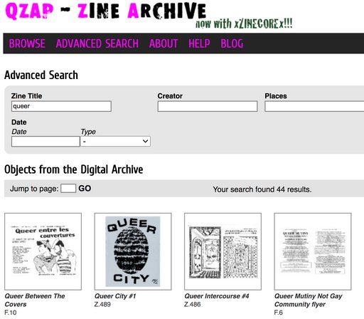 QZAP Queer Zine Archive Project