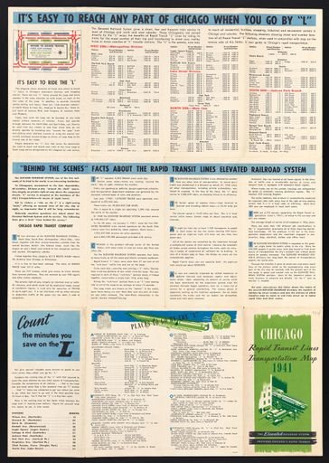Rapid Transit Lines Transportation Map 1941