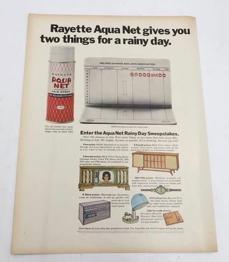 Rayette Aqua Net Sweepstakes Advertisement