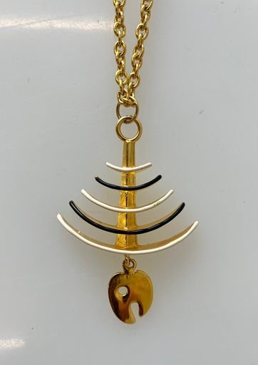 Replica of the Vintage Taxco Mexico Sterling Silver 925 Fish Bone Skeleton Necklace Pendant