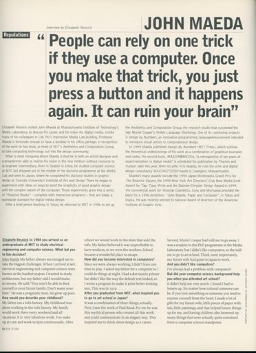Reputations: John Maeda, EYE 37, Vol. 10, Autumn 2000