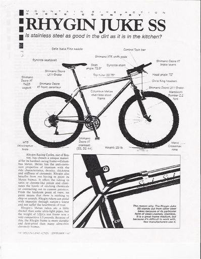 Rhygin Juke SS Mountain Bike Action Article