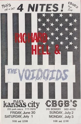 Richard Hell CBGB's Poster