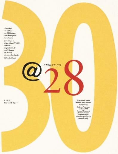 Robert Jay Chattel 30th birthday invitation