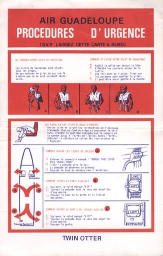 Safety Card: Air Guadeloupe, Twin Otter
