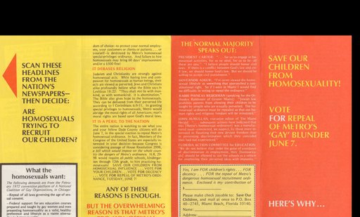 Save Our Children From Homosexuality Pamphlet