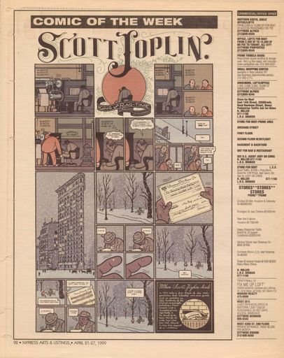 Scott Joplin comic strip by Chris Ware, New York Press, April 21–27, 1999