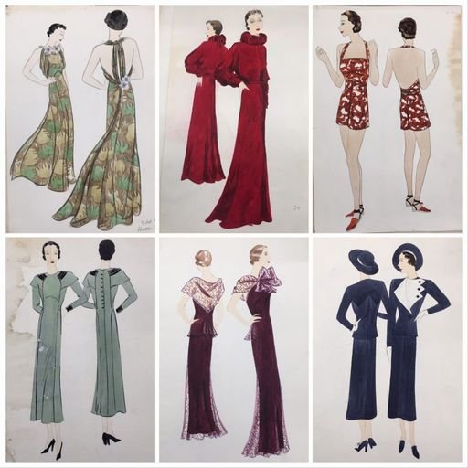 Sketches by American designer Muriel King