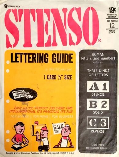 Stenso Lettering Guide No. 12 - Roman ½ Inch