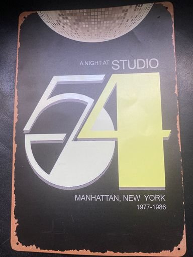 Studio 54 metal memorabilia (reproduction)