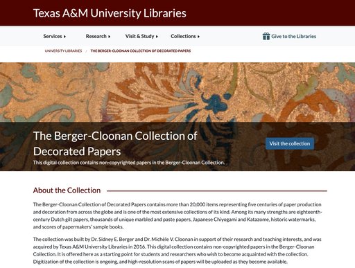 The Berger-Cloonan Collection of Decorated Papers