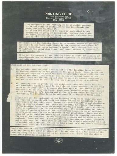The Detroit Printing Co-op Broadsheets