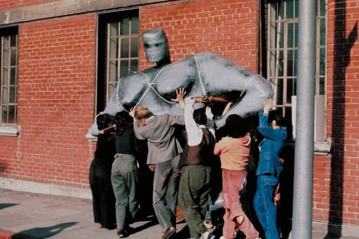 The historic 1978 Woman’s Building with Kate Millet’s “Naked Lady” sculpture