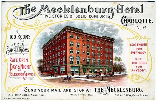 The Mecklenburg Hotel Postcard