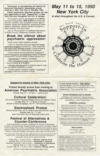 The North American Support-In to Celebrate the Human Spirit informational poster