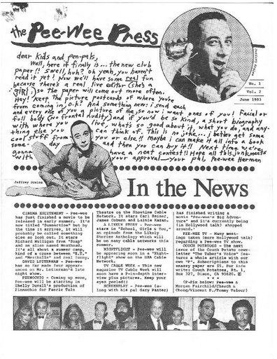 The Pee-Wee Press Volume 1 Issue 2 1983