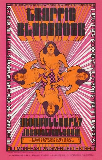 Traffic, Blue Cheer, & Iron Butterfly with the Joshua Light Show at the Fillmore East Poster