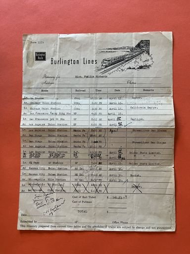 Train Itinerary