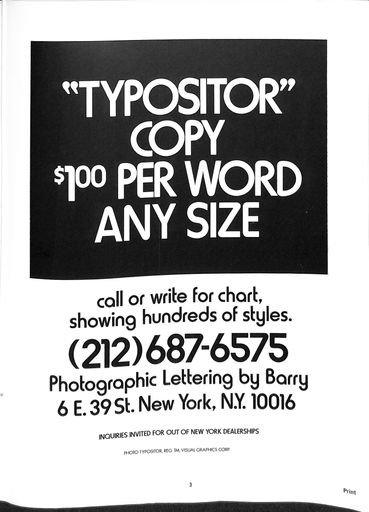 Typositor advertisement