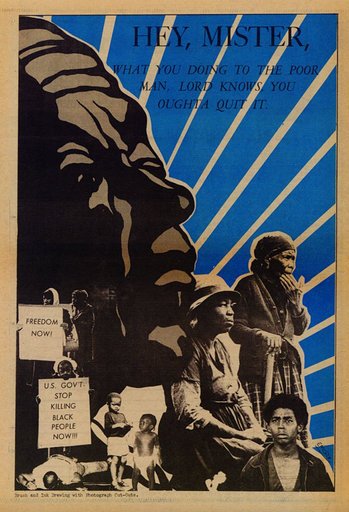 Untitled, (Hey, Mister, what you doing to the poor man, Lord knows you oughta quit it.)