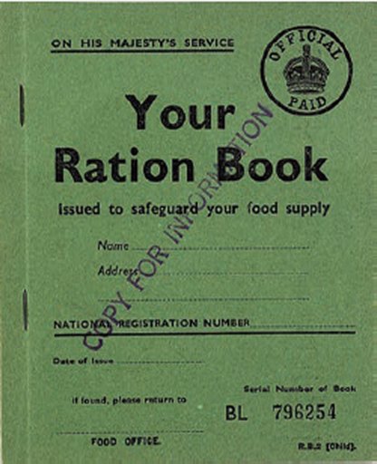 Wartime ration book for children