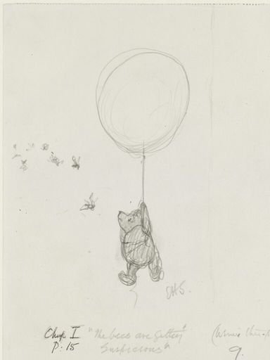 Winnie the Pooh Original Pencil Drawing