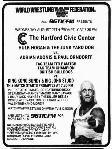 WWF 8/27/1986 – Hartford Civic Center, Hartford, Connecticut Poster