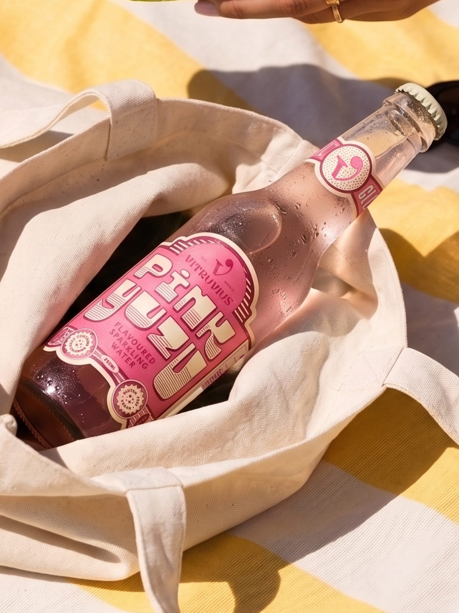 Sparkling Water Enters Its Pink Era With Vitruvius