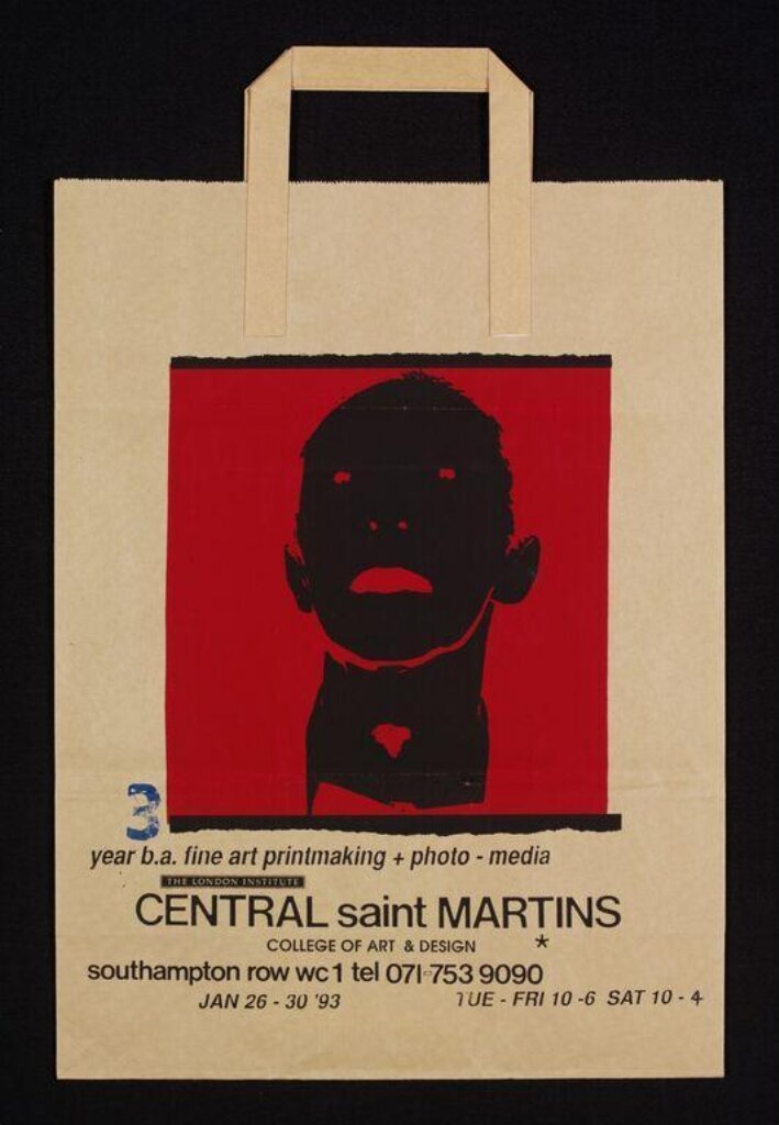Invitation, in the form of a carrier bag, to year 3 B.A. fine art printmaking and photomedia at Central St. Martin's College of Art and Design, Southampton Row, London WC1, 26-30 January 1993. (1993)