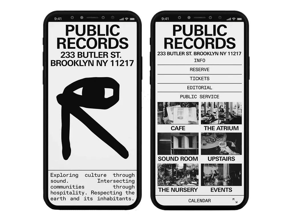 Website: Clean and Edgy Typography for Brooklyn’s Public Venue 🙇